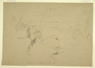 Drawing, Niagara Falls, View from Goat Island, New York