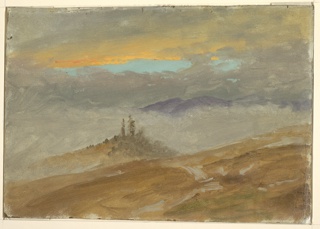 Drawing, Winter Fog in the Hudson Valley, Hudson, New York