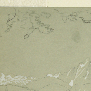 Drawing, Watzmann from the ground of the Chateau in Aigen near Salzburg, June–July 1868