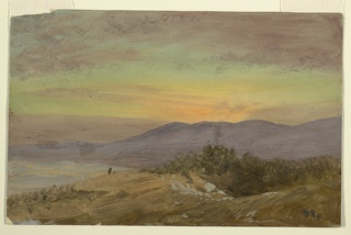 Drawing, Winter Sunset in the Hudson Valley, Looking Southwest from Olana