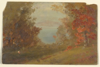 Drawing, Lake View in Autumn