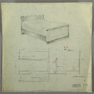 Drawing, Bed, early 20th century