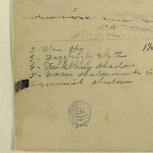 Drawing, Studies of Gulls, Rocky Coast and Cloudy Sky, Great Manan, Canada, September 1851