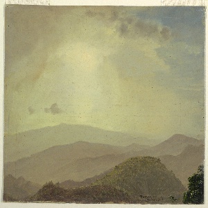Drawing, Hilltop at sunset, July 1865