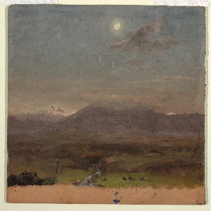 Drawing, Colombia or Ecuador, mountains, moonlight, 1853 or 1857