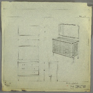 Drawing, Chest of Drawers and Mirr
