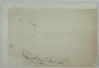 Drawing, Horseshoe Falls from the American Bank, Niagara Falls, New York