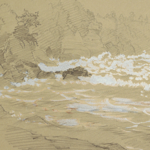 Drawing, The Gorge, Niagara, Looking Toward the Suspension Bridge, ca. 1856–58