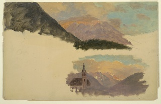 Drawing, Mountains near Berchtesgaden, Bavaria (Germany)