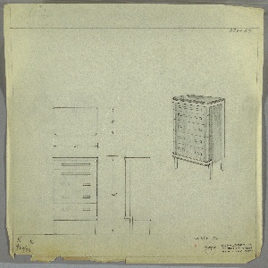 Drawing, Chest of Drawers and Mirr