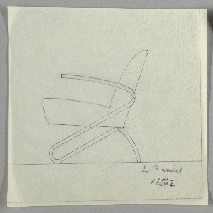Drawing, Design for a Tubular Steel Lounge Chair with Floating Cushion