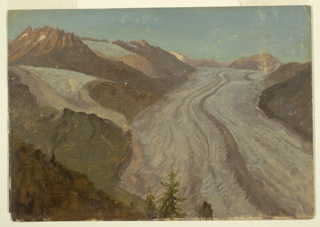 Drawing, Great Aletsch Glacier, Switzerland