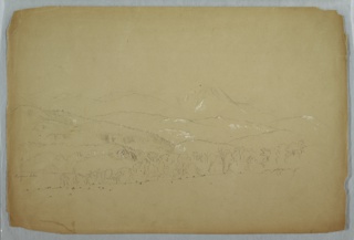 Drawing, Mt. Katahdin from the West, near Ripogenus Lake, Maine