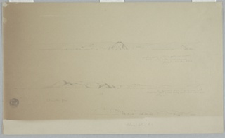 Drawing, Landscape near Fogo Island, Brimstone, Head, Change Island Rocks
