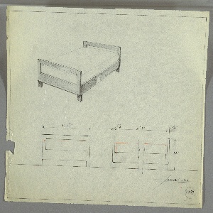 Drawing, Bed, early 20th century