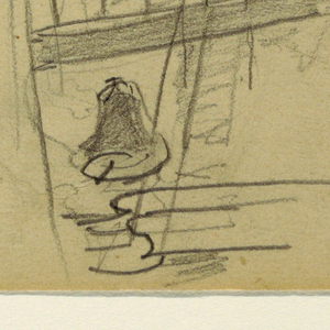 Drawing, Recto: Sketches of Figures at Ship
