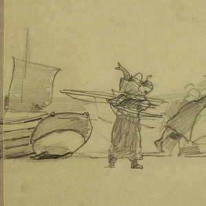 Drawing, Portion of a Fishing Dory, England, 1881–82