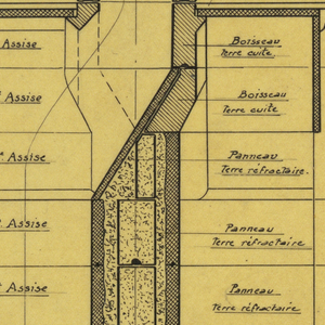 Drawing, Design for a Mass-Operational House Designed by Hector Guimard, Cross Section of Chimneys, October 1920