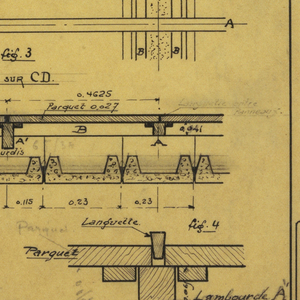 Drawing, Design for a Mass-Operational House Designed by Hector Guimard, Construction Directions for Supports, October 1920