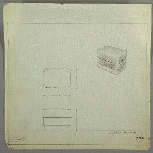 Drawing, Stool, Wood, Upholstered