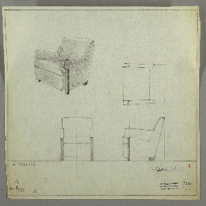 Drawing, Armchair, Wood, Upholster