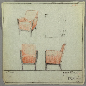 Drawing, Armchair, Wood, Upholster, September 30, 1933