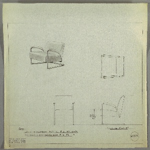 Drawing, Armchair: Metal, Upholstered