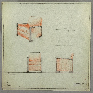 Drawing, Armchair, Wood, Upholster