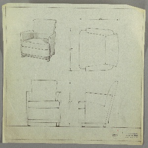 Drawing, Armchair, Wood, Upholster