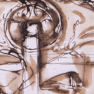 Drawing, Sketch for the crest of a chair, 1780–90