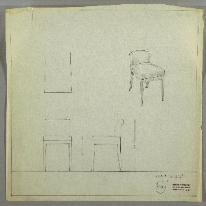 Drawing, Chair, Wood, Upholstered