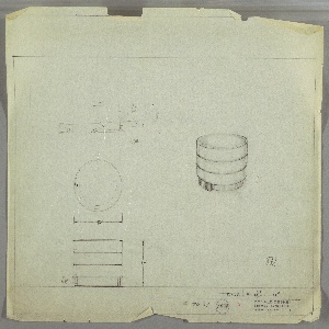 Drawing, Round Stool, Wood, Uphols