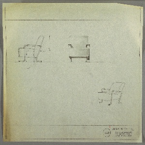 Drawing, Armchair: Metal, Upholstered