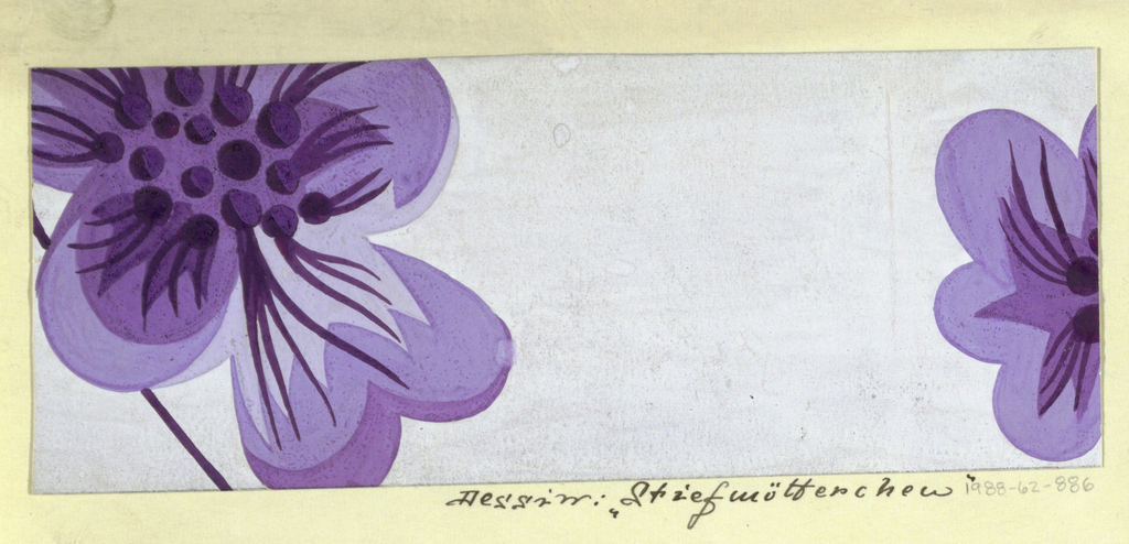 Drawing, Textile Design: Stiefmütterchen (Pansy)