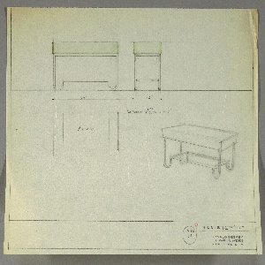 Drawing, Bench: Metal, Upholstered, early 20th century