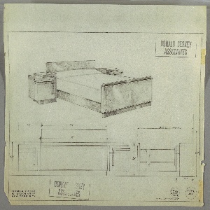 Drawing, Emil Schwarzhaupt Apartment: Bed and Nighttables, 1930s