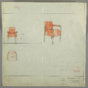 Drawing, Radio City Music Hall: Roxy Apartment, Dining Room Chair, Metal, 1932