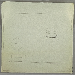 Drawing, Round Stool, Wood, Uphols