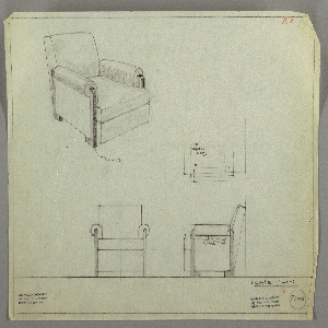 Drawing, Armchair, Wood, Upholster