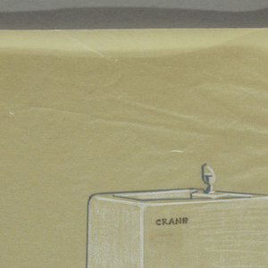 Drawing, Crane water fountain, 1950s