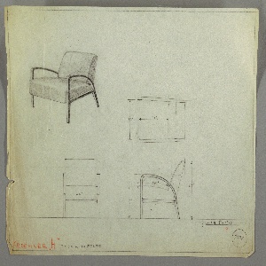 Drawing, Armchair, Wood, Upholster