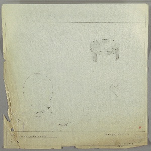 Drawing, Coffee Table, Round, early 20th century