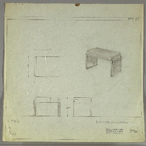 Drawing, Stool: Wood, Upholstered, September 30, 1933