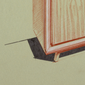 Drawing, Cabinet with 2 doors, 1950s