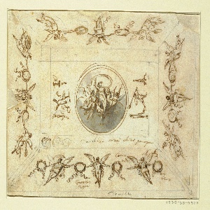 Drawing, Design for Ceiling with Aurora as the Central Motif, ca. 1820