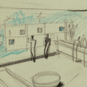Drawing, Design for the Interior of the Civil Service Travel Bureau, 1953