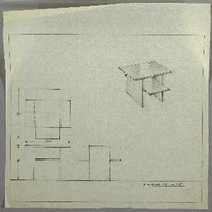 Drawing, End Table with Shelf
