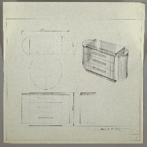 Drawing, Chest of Drawers (Three), ca. 1930s