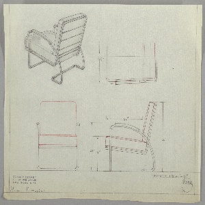 Drawing, Design for a Metal  Lounge Chair with Cushions
