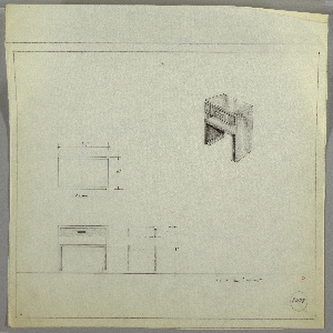Drawing, End Table with Drawer and Shelf